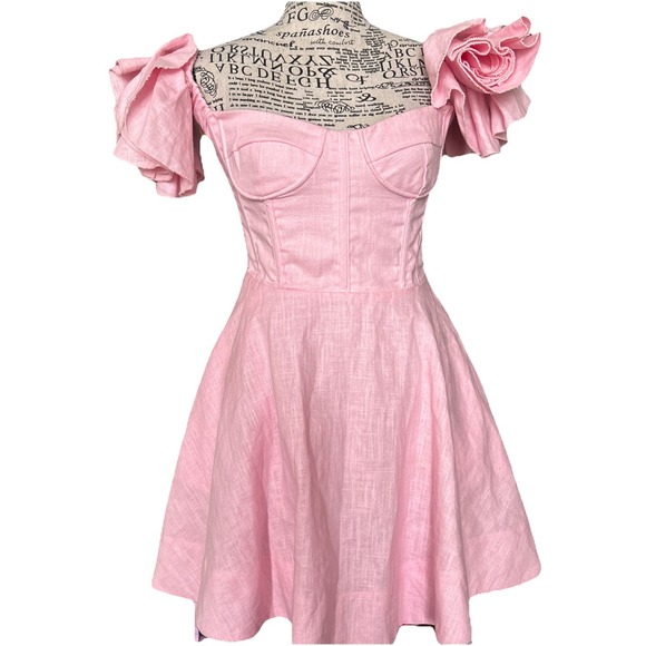 Bardot Sigma Mini Dress in SOFT PINK  Size 4 Retail NWT $179 - Picture 3 of 11